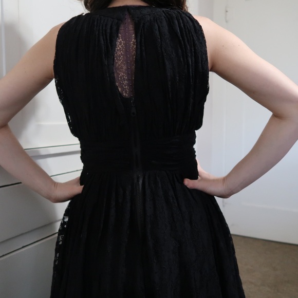 Unique Vintage Little Black Lace Dress - Picture 5 of 8